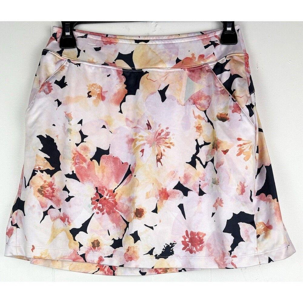 Lady Hagen Golf Athlesiure Pink Black Floral Skirt Skort, XS